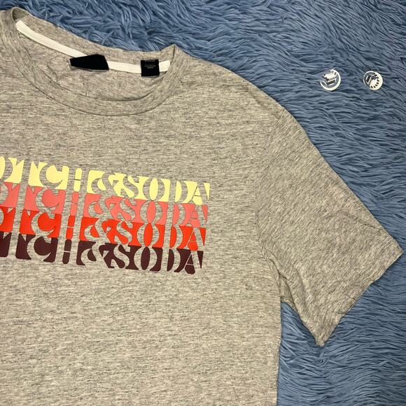 Scotch & Soda Amsterdam Spell Out Graphic Shirt Size Medium Mens Gray Multicolor - Picture 4 of 10